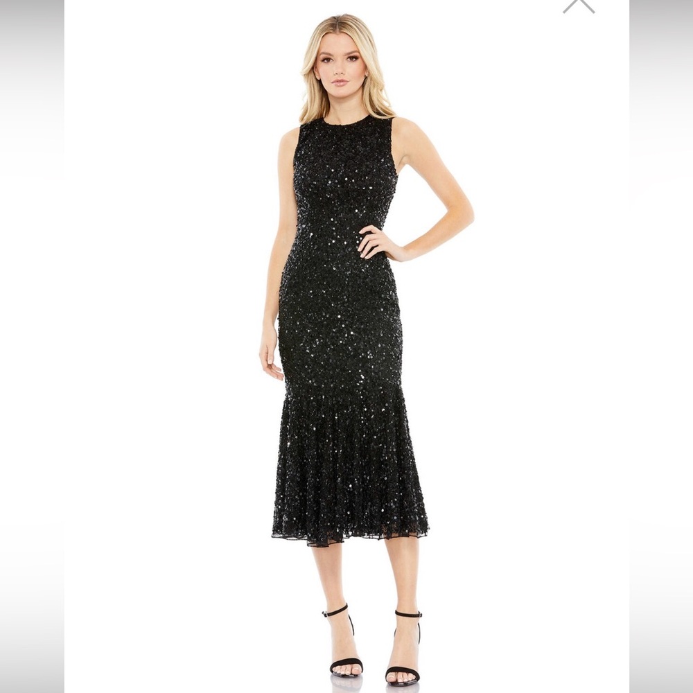 Elegant Black Sequin Dress Mac Duggal NWT # 5597 size 6